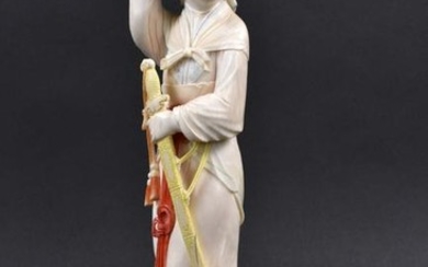 CHINESE POLYCHROME FIGURE OF A MAIDEN
