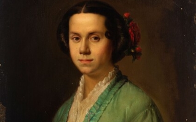 CIRCLE OF CARLOS LUIS DE RIBERA (Rome, 1815-Madrid, 1891), circa 1850. "Portrait of a lady....