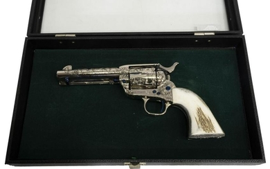 COLT SAA .45 REVOLVER, NICKEL ENGRAVED, NOT FIRED