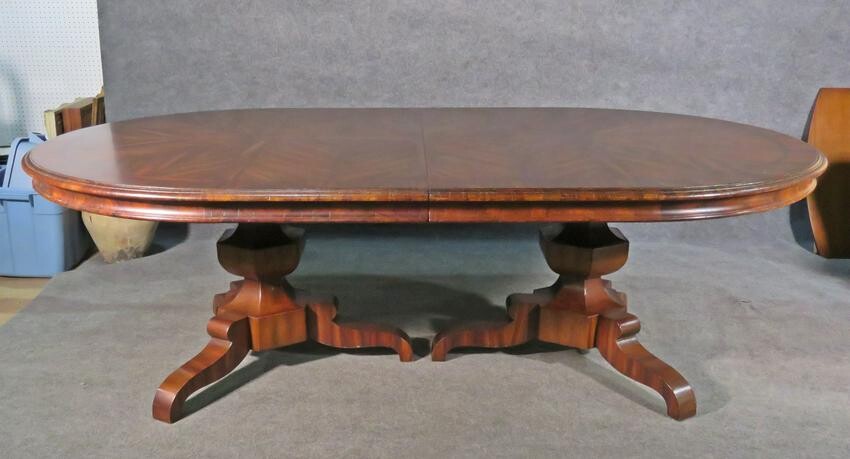 CONTINENTAL MARQUETRY INLAID DINING TABLE