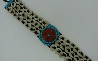CUTE Leather, Sponge Coral, Shell & Turquoise Bead