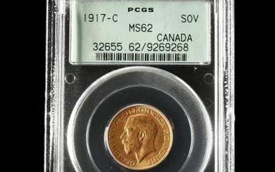 Canada, 1917-C Gold Sovereign, PCGS MS62