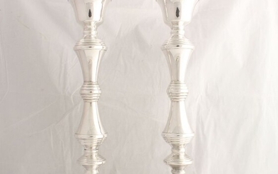 Candlestick, 27.5 cm high (2) - .925 silver, Silver - W I Broadway & Co, Birmingham - U.K. - 1976