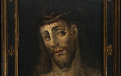 Captive Christ painted in oil on panel, Italo-Flemish Renaissance school...