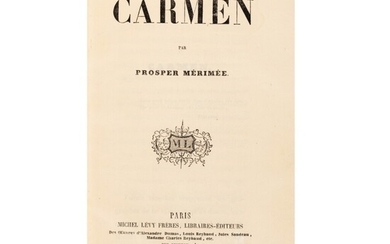 Carmen, 1846. Édition originale (rel. par Mercier). + lettre de Mérimée et billet de Georges Bizet, Mérimée, Prosper
