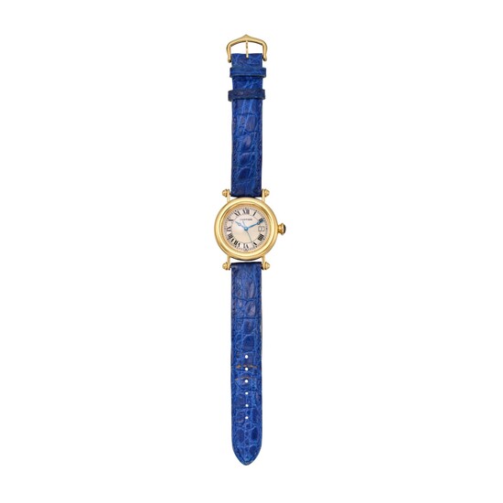 Cartier Gold and Sapphire 'Diabolo' Wristwatch