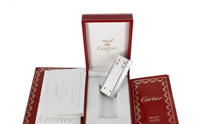 Cartier - Must de Cartier Santos lighter, brushed steel with...