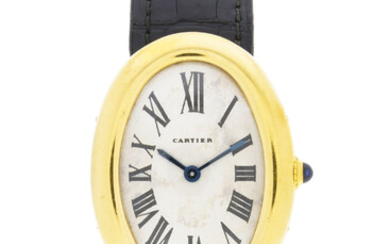 Cartier, baignoire montre or 750, pochette