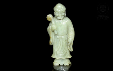 Carved jade figure "Shou Lao", Qing dynasty