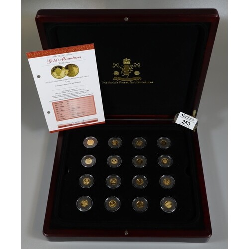 Cased set of 'The Worlds Finest Gold Miniatures Collection',...