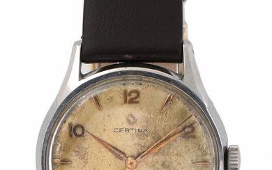 Certina A wristwatch of steel. Ref. 8926–1. Mechanical movement with manual winding,...
