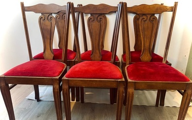 Chair - Set of six English dining room chairs - 19th century in Mahogany - Mahogany