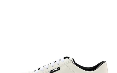 Chanel Calfskin CC Sneakers 44 White