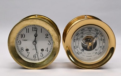 Chelsea Ship's Bell Clock and Barometer Desk Set
