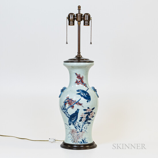 Chinese Ceramic Vase Mounted as a Lamp