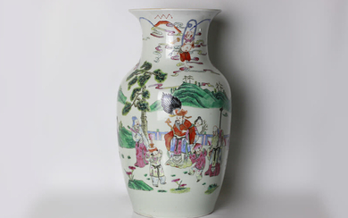 Chinese Famille Rose Porcelain Vase Made into Lamp