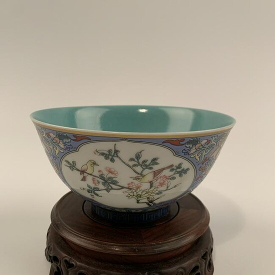 Chinese Famille Rose Bowl with a Yongzheng Mark