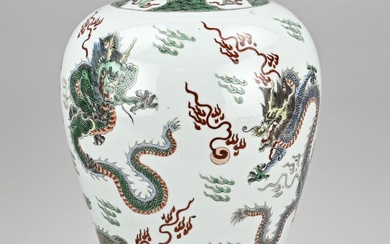 Chinese meiping dragon vase, H 34 cm.