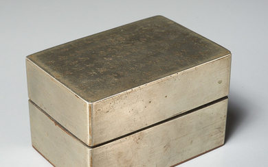 Chinese paktong ink box with inscription