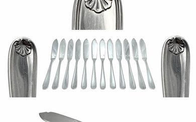 Christofle ' Berain / Vendome ' - Fish cutlery set for 12 (12) - Silver-plated