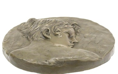 Classical Woman Bust Bronze Wall Plaque