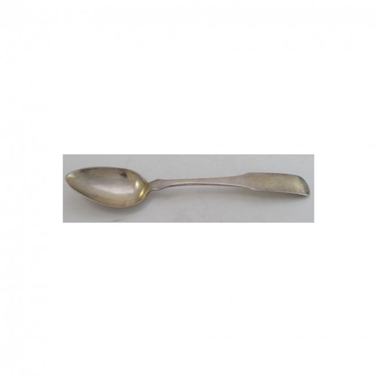 Coin Silver Oval Serving Spoon - by R. W. Reed