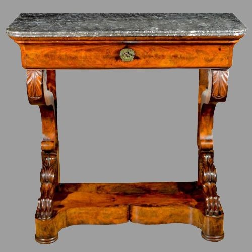 Console table - Empire - Mahogany, Marble - 19th century