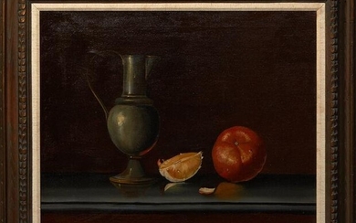 Continental School, "Still Life of Pitcher and Orange,"