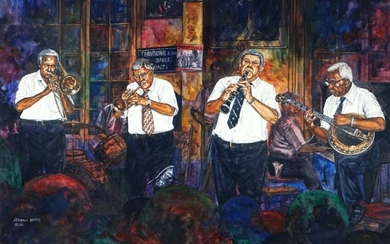 Craig Routh New Orleans Jazz Band Watercolor Painting