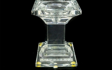 Crystal Pillar Candle Holder, Unmarked