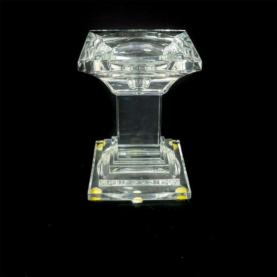 Crystal Pillar Candle Holder, Unmarked