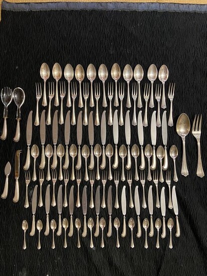 Cutlery set, San Marco Venice cutlery (90) - .800 silver - Italy - Mid 20th century
