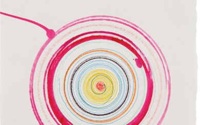 Damien Hirst, beautiful lunatics spinning drawing (with breakaway edge)