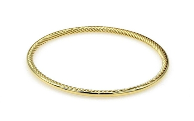 David Yurman 18K Yellow Gold 3mm Cable Bangle Bracelet