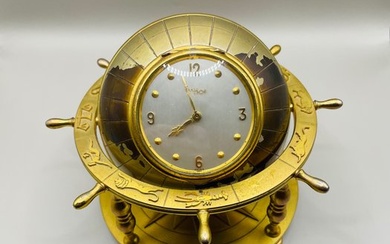 Desk clock - Imhof , Bucherer, rare 8 day going brass desk clock in the shape of a globe - Brass - 1960-1970