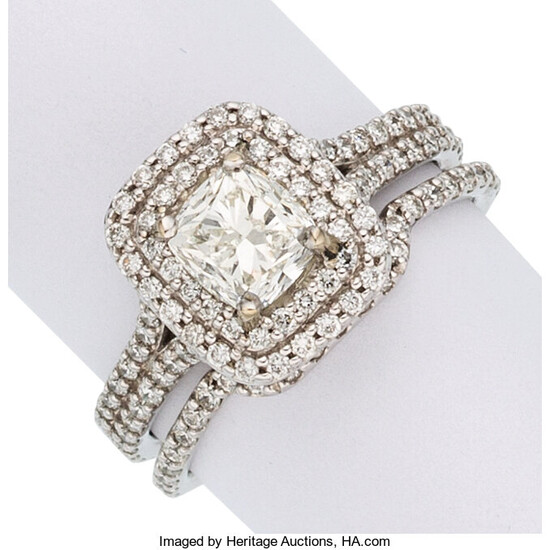Diamond, White Gold Ring Set The ring features a...