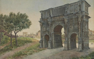 EDITH PRADEZ Landscape with the Arch of Constantine.