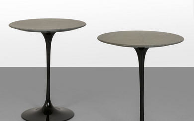 EERO SAARINEN, KNOLL INTERNATIONAL, design 1956. Due tavolini, edizione anni '80. Alluminio...