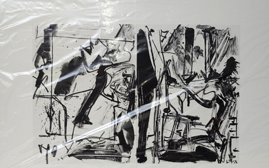 EMILIO VEDOVA. UNTITLED. “HOMAGE TO JOAN PRATS”. LITHOGRAPH ON PAPER.