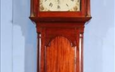 Early mahogany tall case Scottish grandfather clock