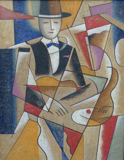 Ecole Russe - Portrait d'homme cubiste