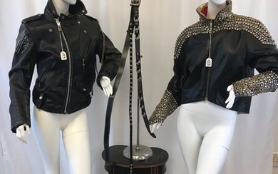 Eduardo Sanchez Jeweled Studded Leather Biker Jacket