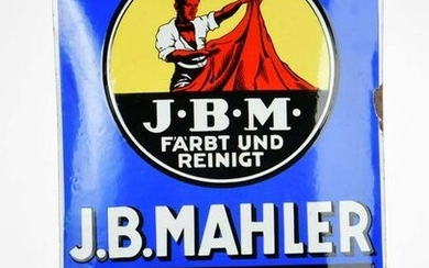 Emailleschild "J.B Mahler Farberei und chem. Reinigung"