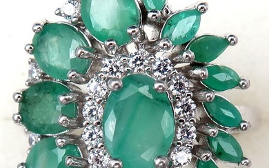 Emerald - Silver, Dignitary ring - Emeralds - Inner calm: harmony and serenity - Ring