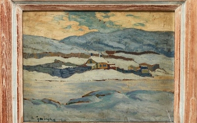 Engelbert Gminska Winter Landscape Oil on Board