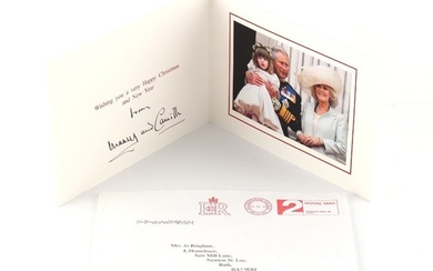 [England - Queen Elizabeth II era] - King Charles III as Prince of Wales & Camilla Hand Signed Christmas Card - 2011
