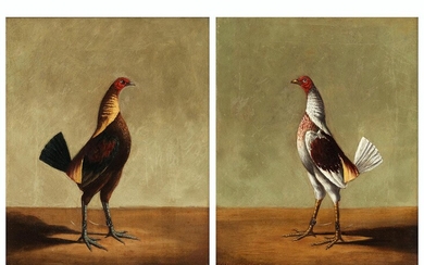 Englischer Maler des 19. Jahrhunderts, FIGHTING COCKS