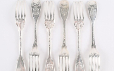 Ensemble de six fourchettes de table en argent,... - Lot 53 - Vasari Auction