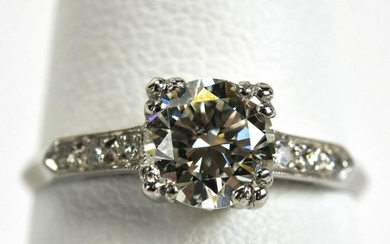 Estate Platinum Classic 1 Carat Diamond Ring