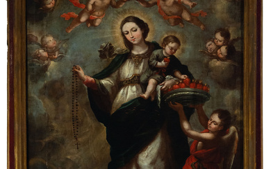 Exceptional Virgin of the Rosary, in the manner of Juan...